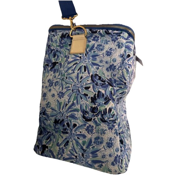Lilly Pulitzer Wine Carrier Soft Cooler Blue Insulated High Maintenance NWT New - Picture 3 of 9